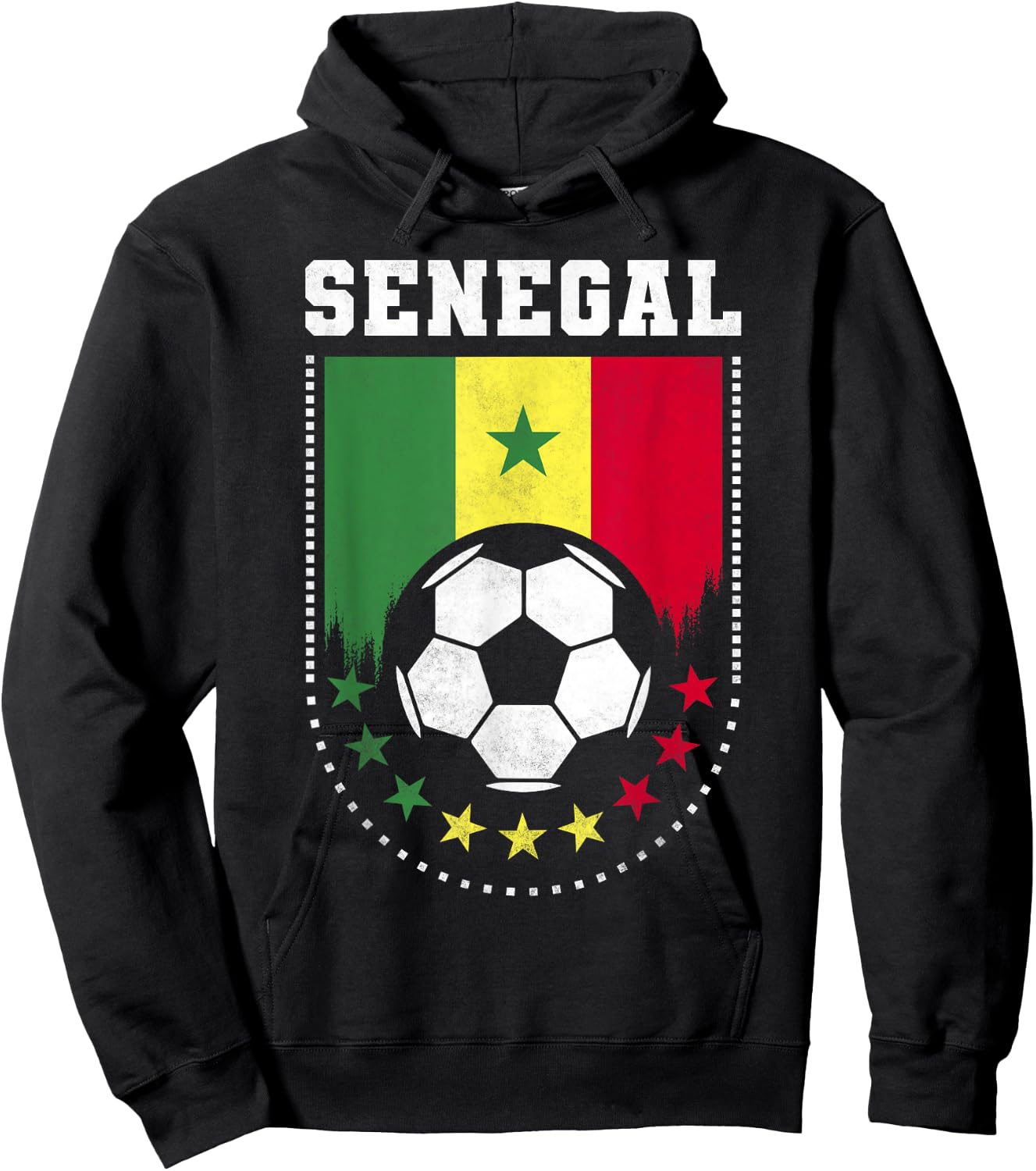 Senegal Flag Soccer Fan Hoodie - Hoodie | Black