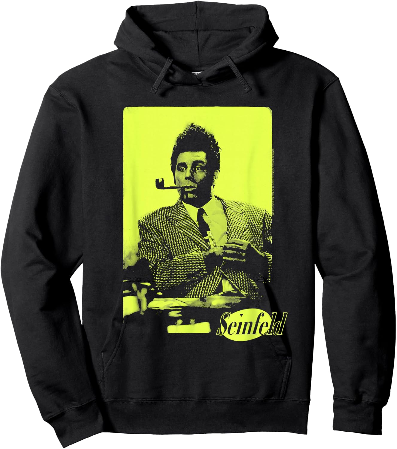 Seinfeld Kramer with Pipe Neon Portrait Funny 90's TV Show Hoodie - Hoodie | Black