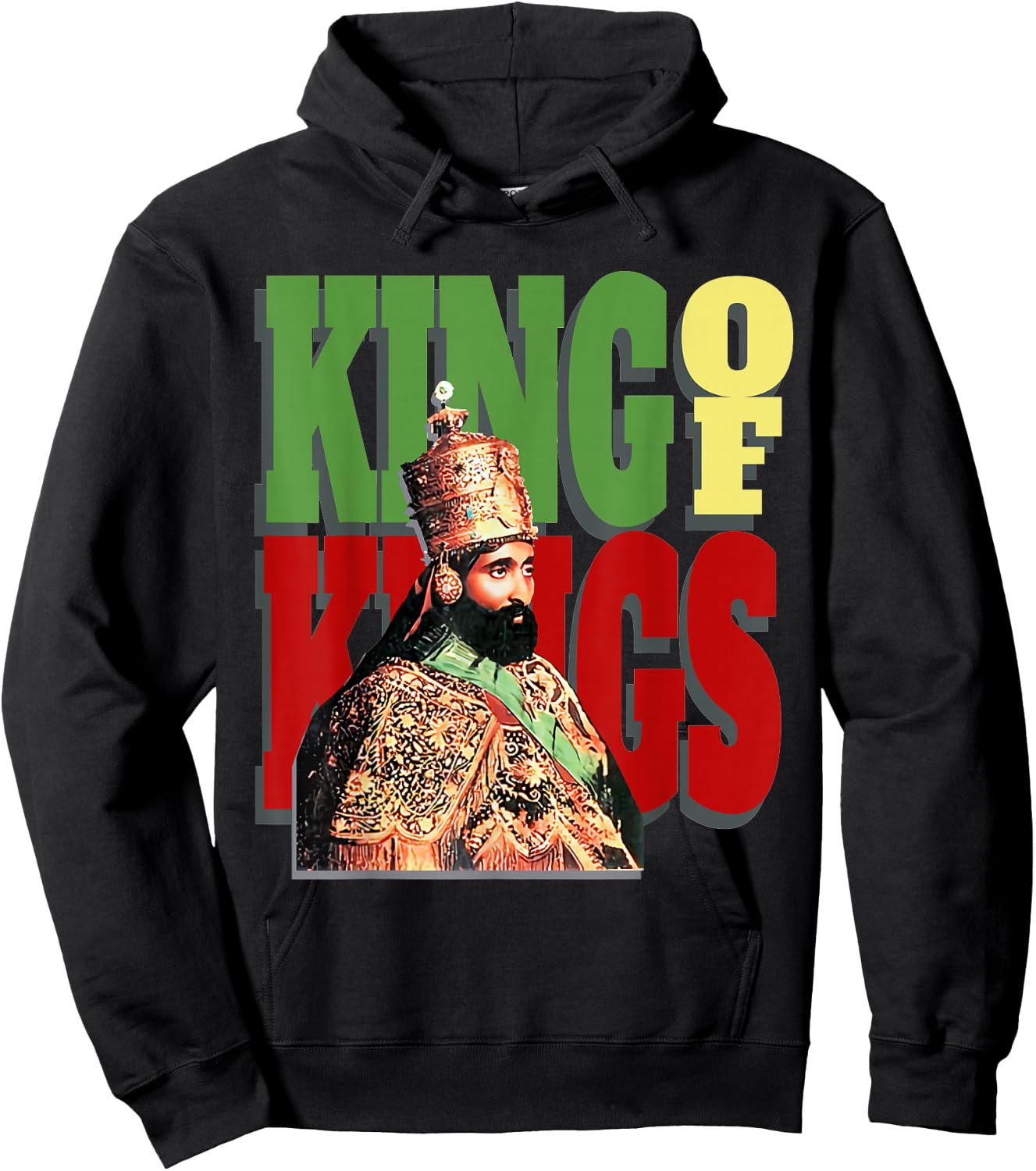 Haile Selassie King Rastafarian Hoodie - Hoodie | Black