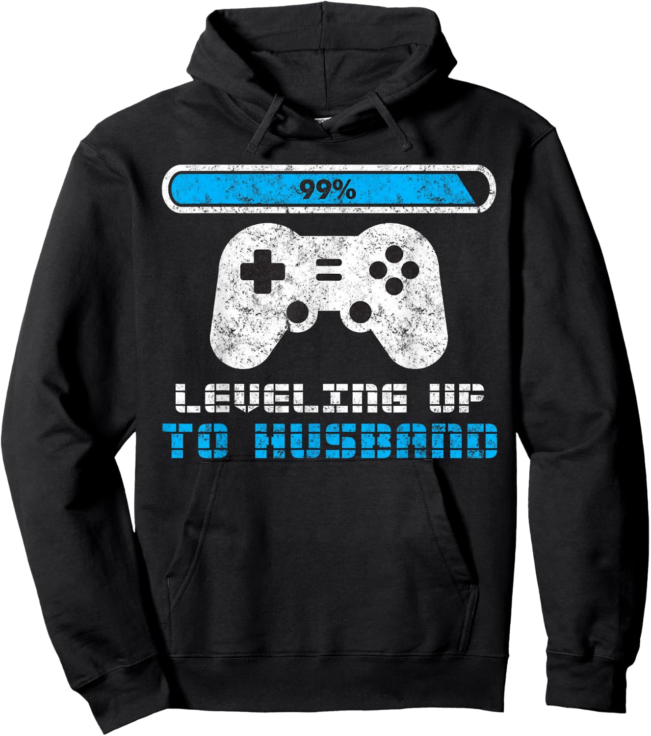 Leveling Up To Husband Bachelors Party Groom Husband To Be Hoodie - Hoodie | Black