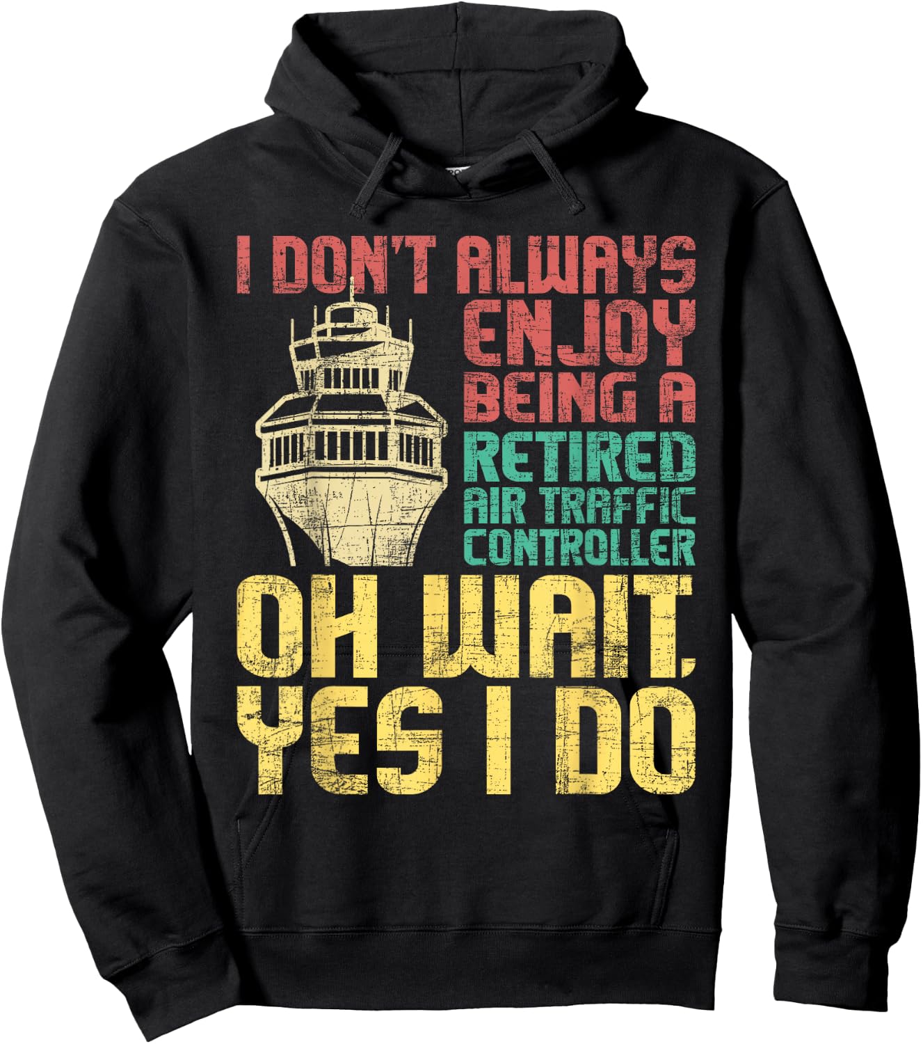 Retired Air Traffic Controller - ATC Aviation Airfield Tower Hoodie - Hoodie | Black