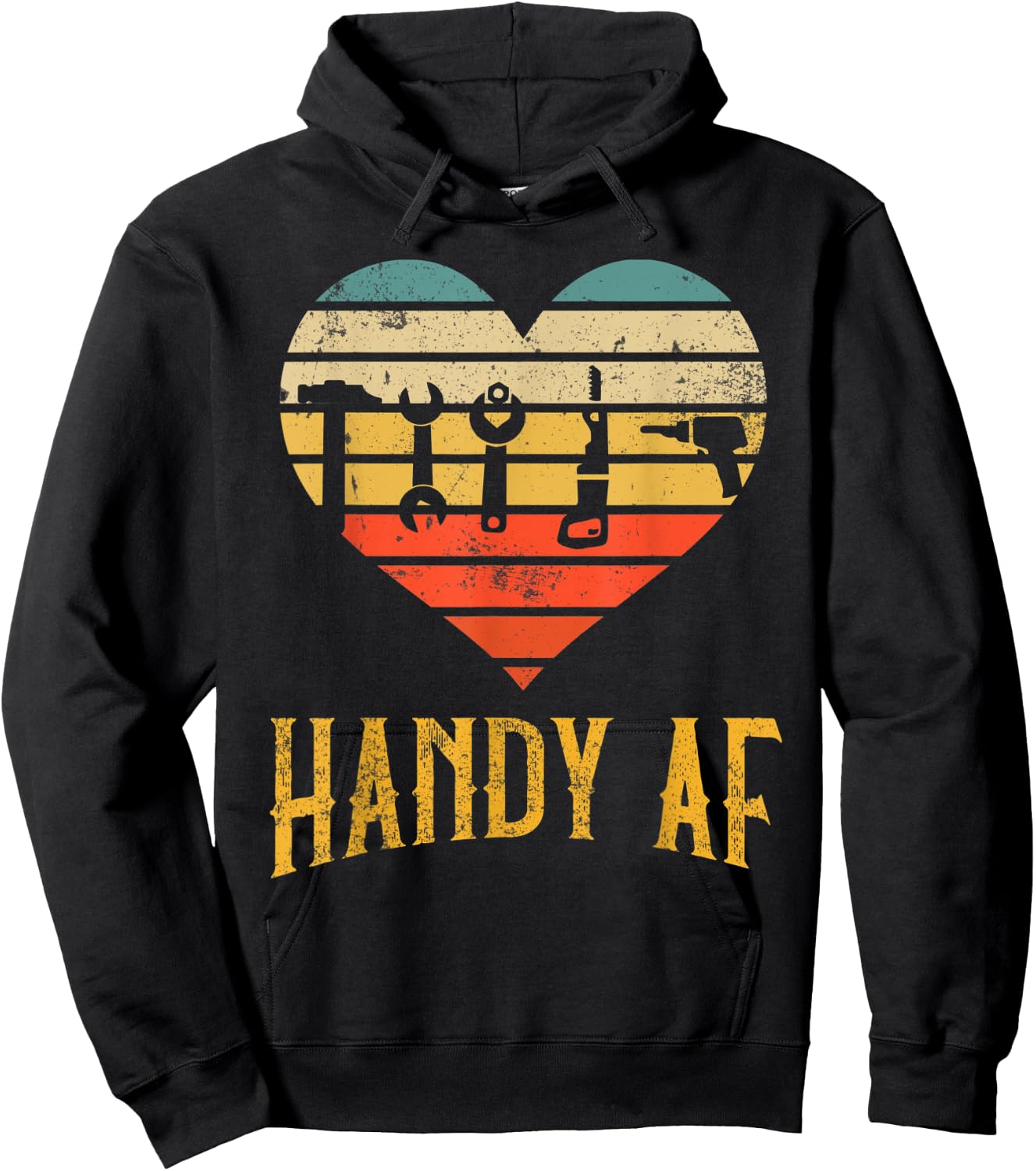 Handy AF Handyman Woodworking Mechanical Tools Gift Hoodie - Hoodie | Black