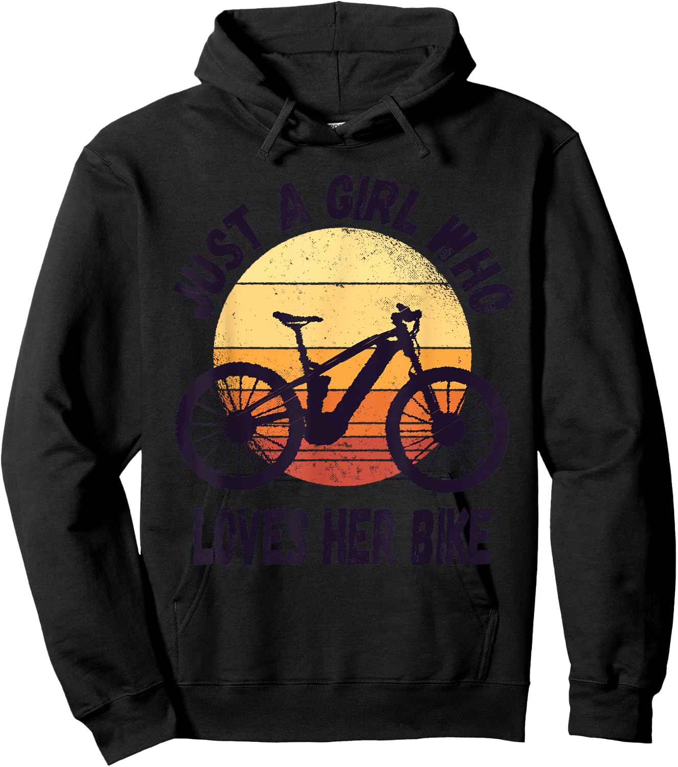 Just A Girl Who Loves Her Cute Bike Cycling biking Girls Kid Hoodie - Hoodie | Black