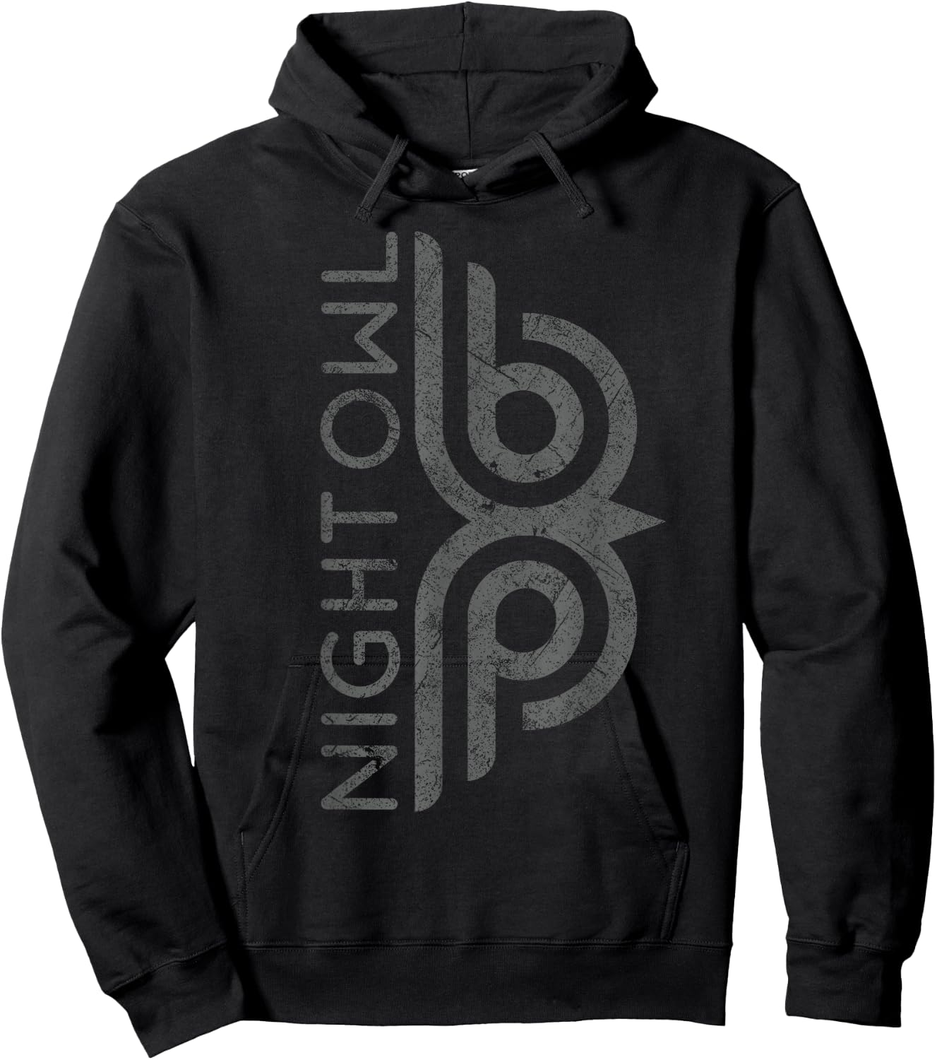 Night owl cool distressed retro insomniac retro owl graphic Hoodie - Hoodie | Black