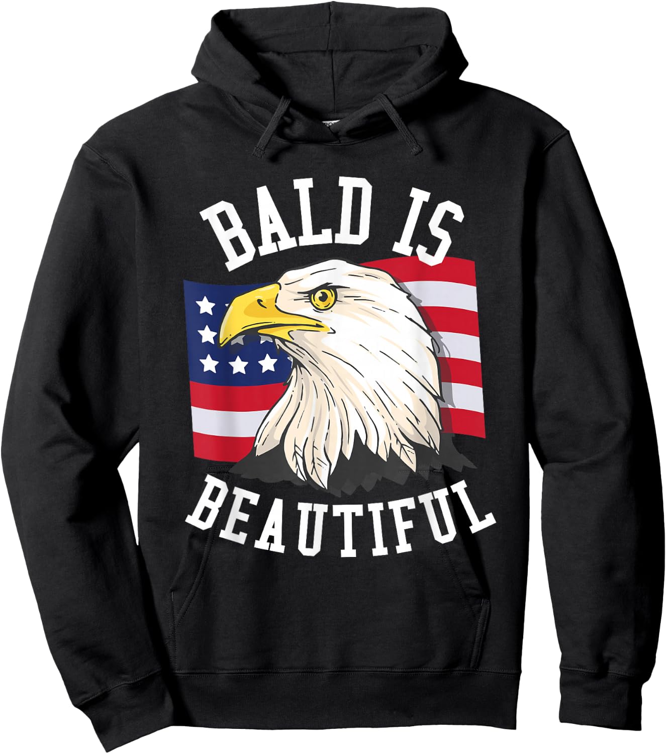 Bald is beautiful Shirt - Bald Eagle Patriotic American Hoodie - Hoodie | Black