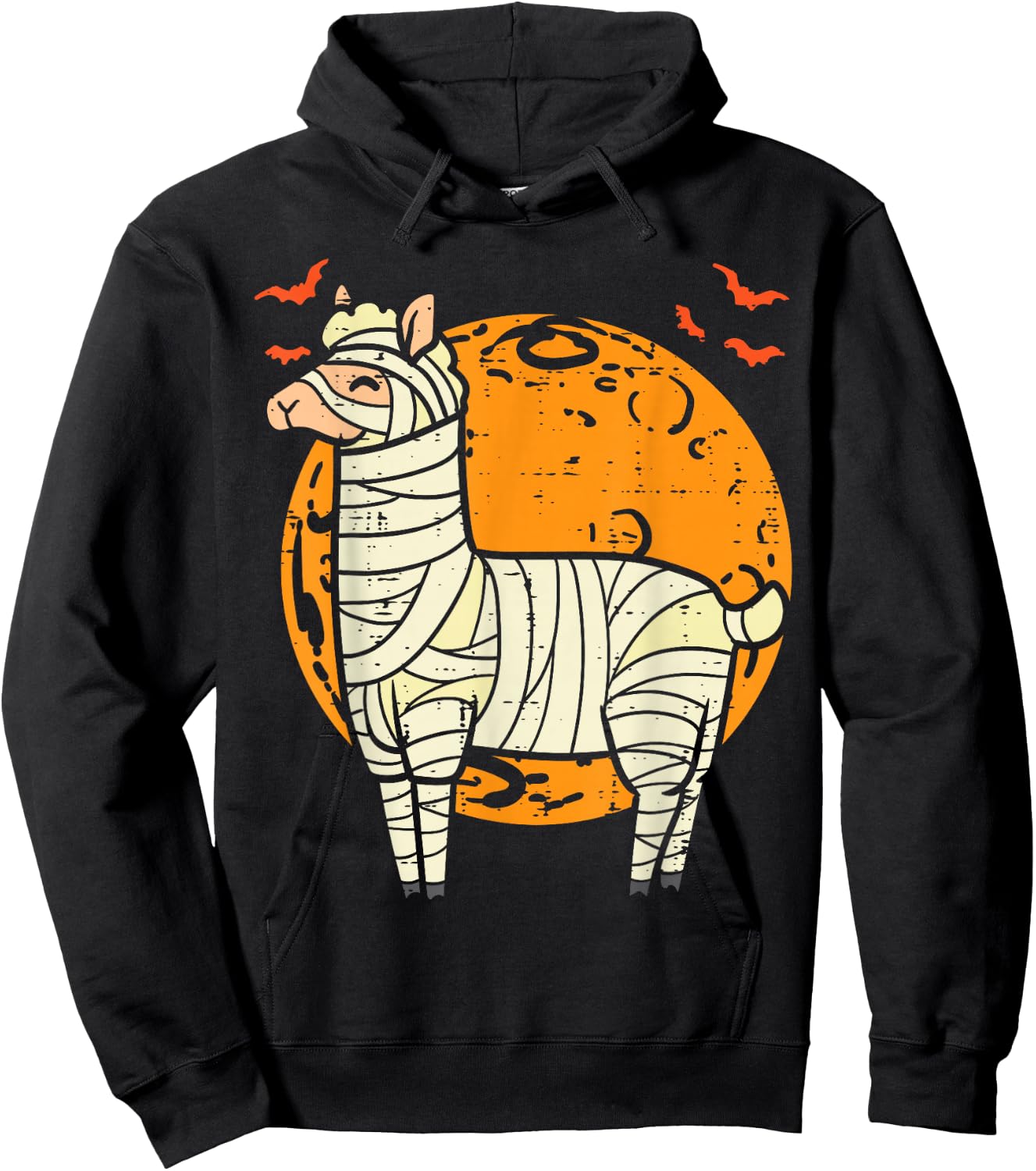 Mummy Llama Moon Cute Halloween Alpaca Animal Men Women Kids Hoodie - Hoodie | Black