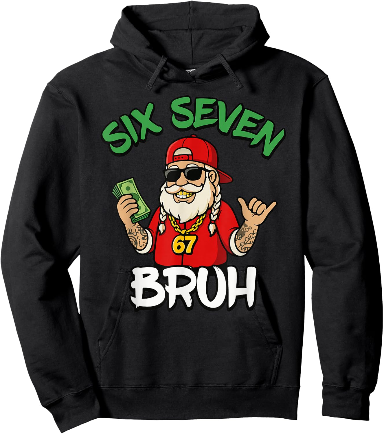 Six Seven 67 Christmas 6 7 Bruh Boys Kids 6-7 Meme Youth Hoodie - Hoodie | Black