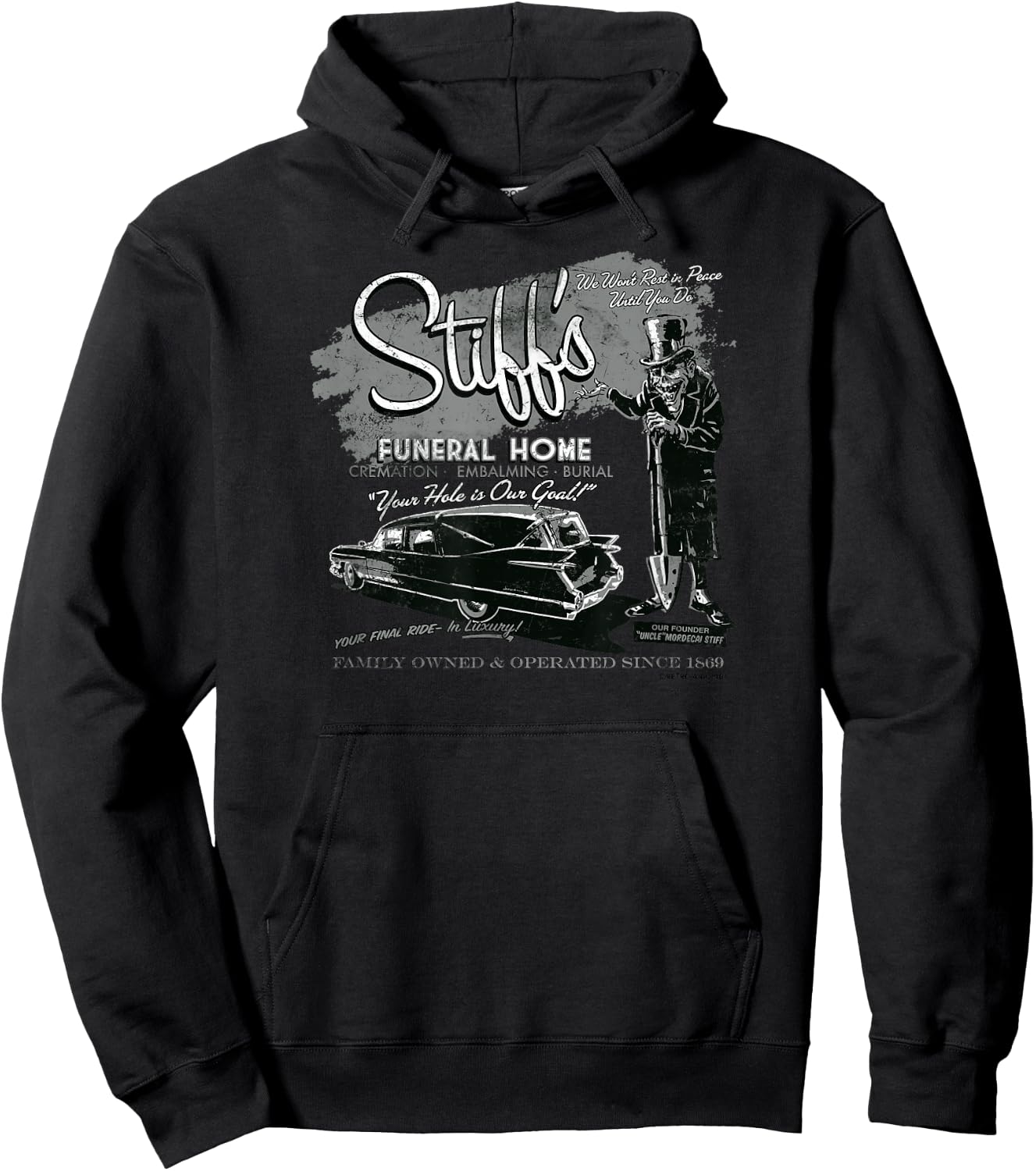 Retro Monster Funeral Funny Undertaker Humor Retro-a-go-go Hoodie - Hoodie | Black