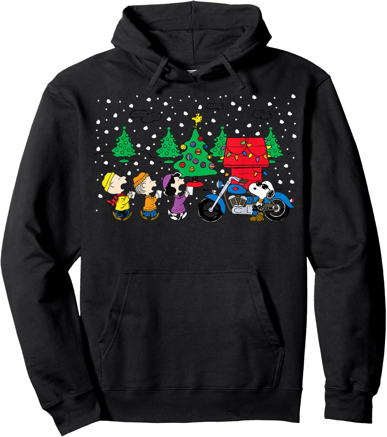 Peanuts Snoopy Holiday Cool Caroling Hoodie - Hoodie | Black
