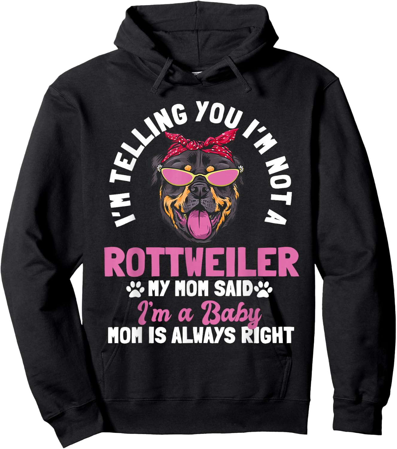 Rottweiler Mom Dog Owner Breeder Fur Parents Mother's Day Hoodie - Hoodie | Black