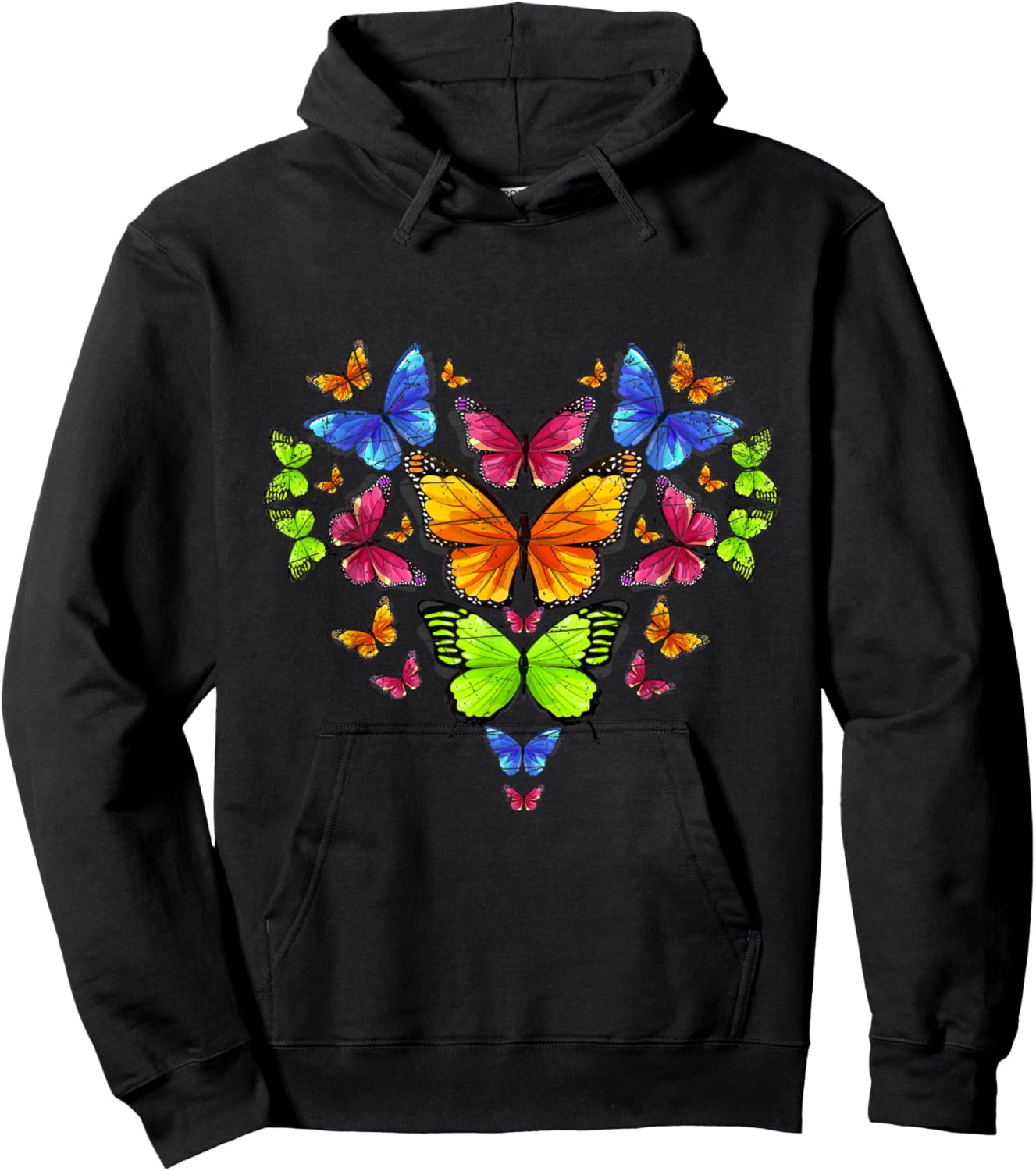 Heart Butterfly Hoodie - Hoodie | Black