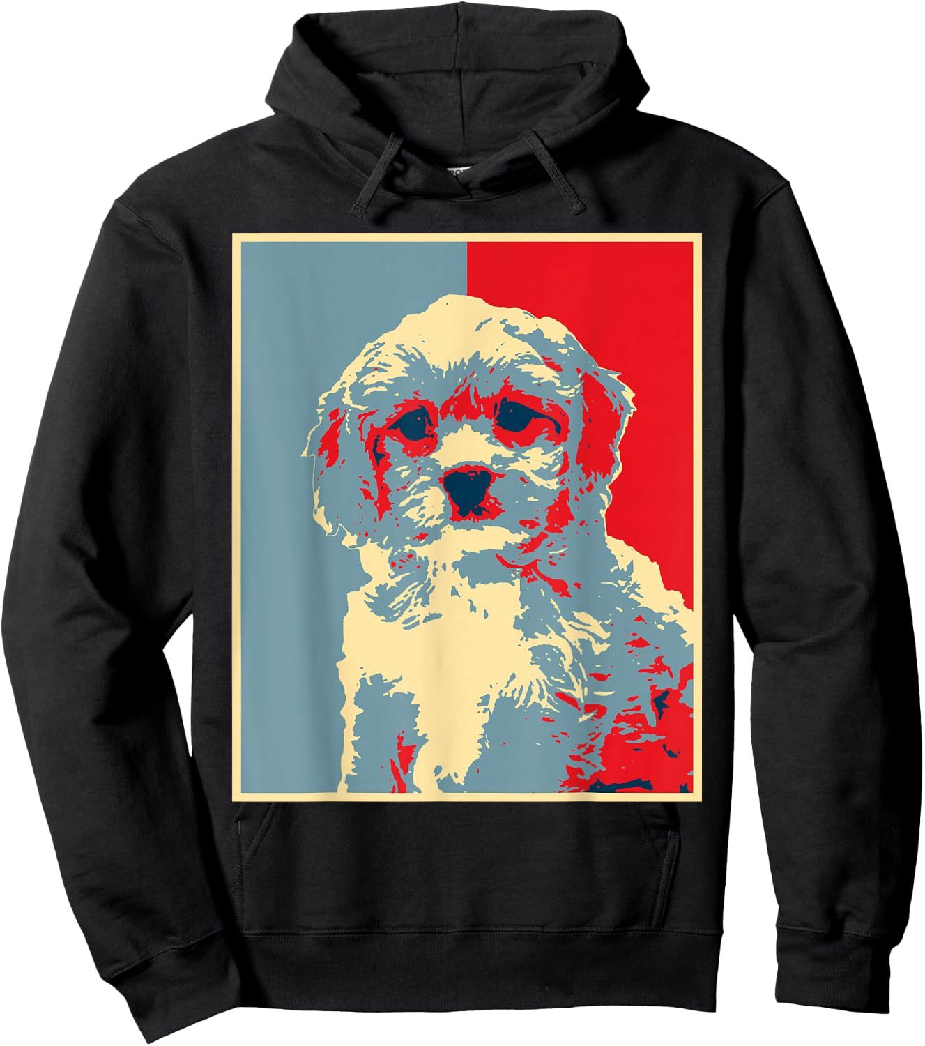 Retro Cavachon Gift Dog Owner Dog Artwork - Vintage Silhouette Cavachon Black Hoodie - Hoodie | Black