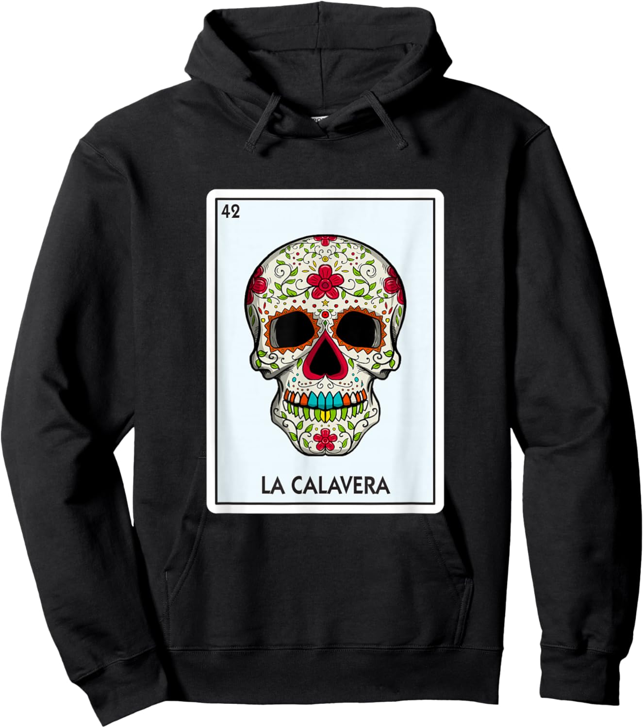 La Calavera Lottery Gift The Skull Card Mexican Lottery Hoodie - Hoodie | Black