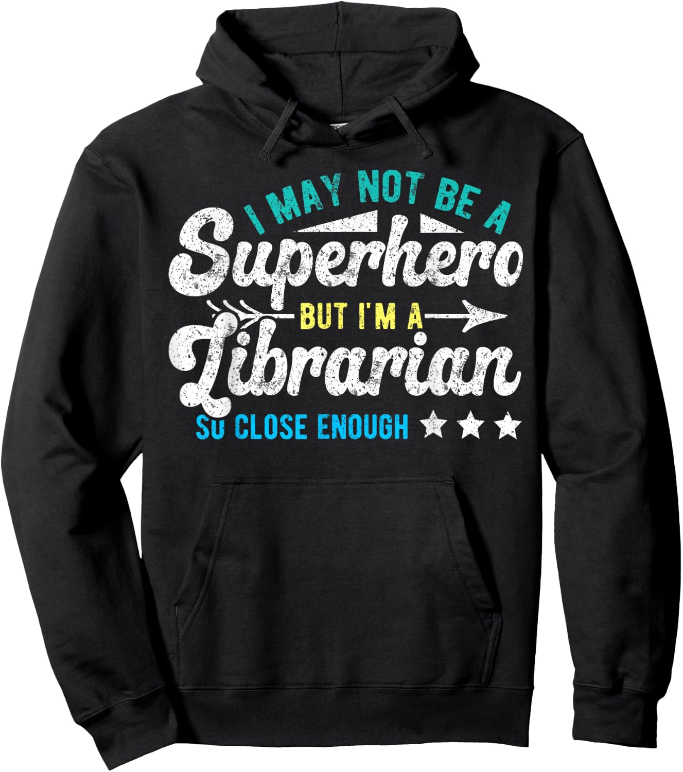 Funny School Librarian Library Superhero & Librarian Library Hoodie - Hoodie | Black