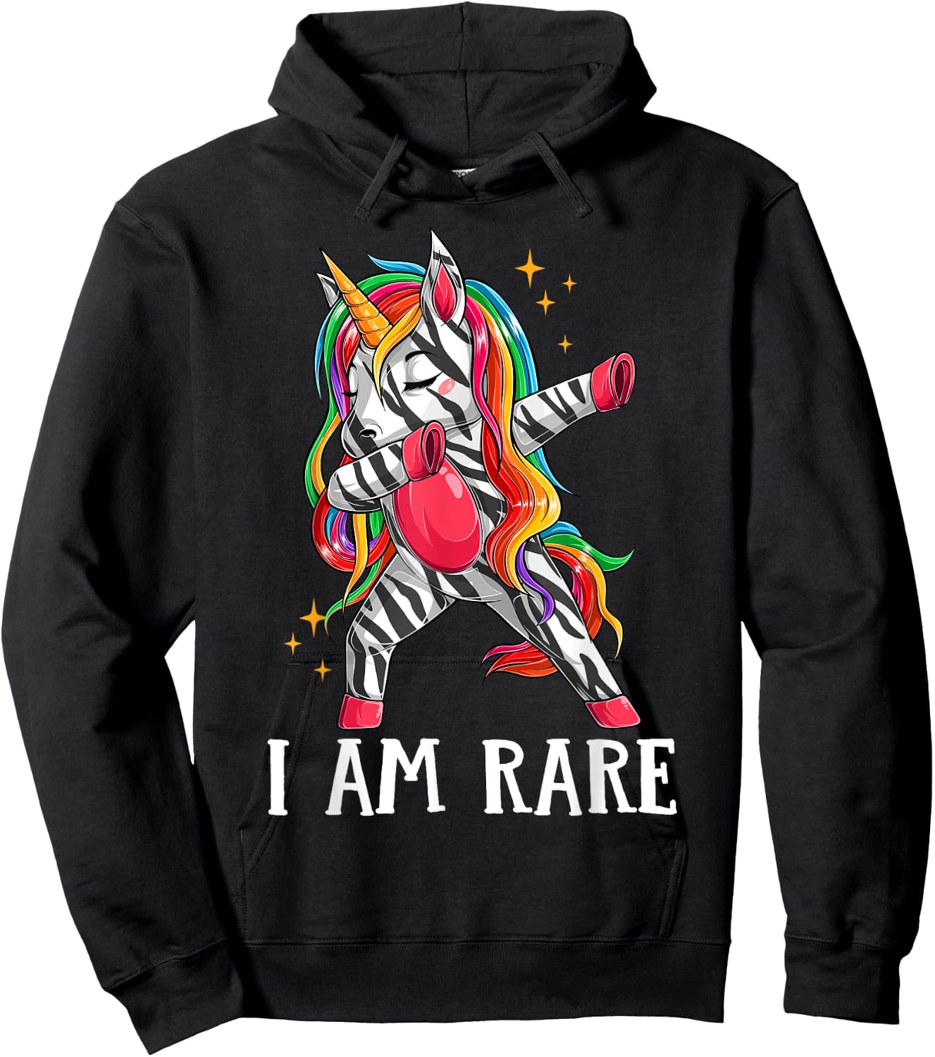 Kids I Am Rare Zebra Unicorn Warrior Rare Disease Awareness Hoodie - Hoodie | Black