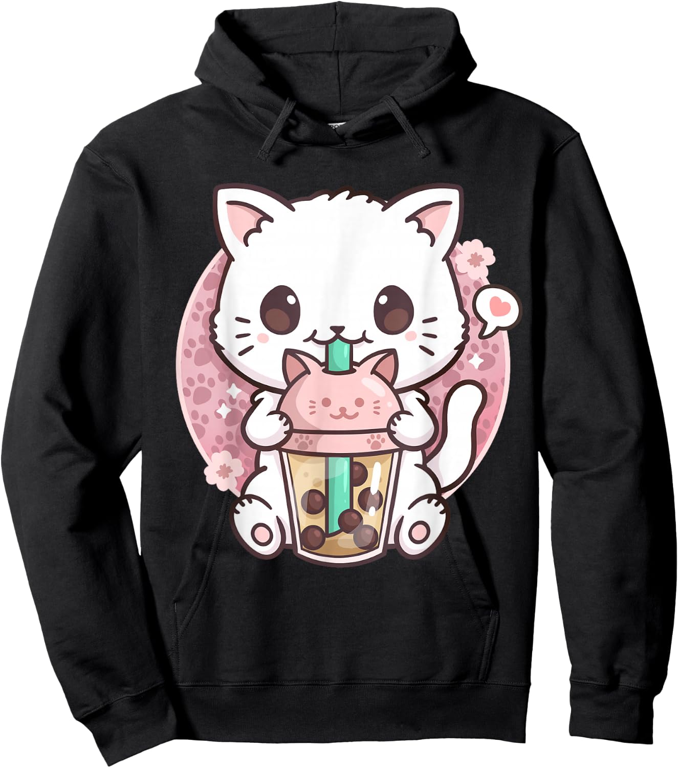 Boba Cat Boba Tea Bubble Tea Kawaii Anime Cat Kawaii Neko Hoodie - Hoodie | Black