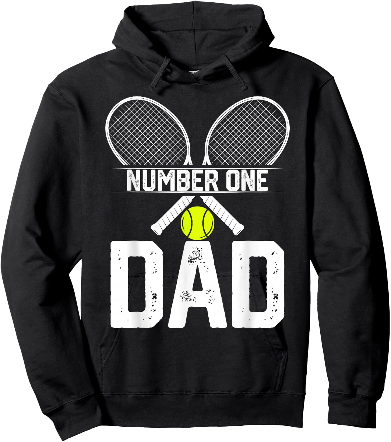 Number One Tennis Dad Tennis Player Father's Day Hoodie - Hoodie | Black