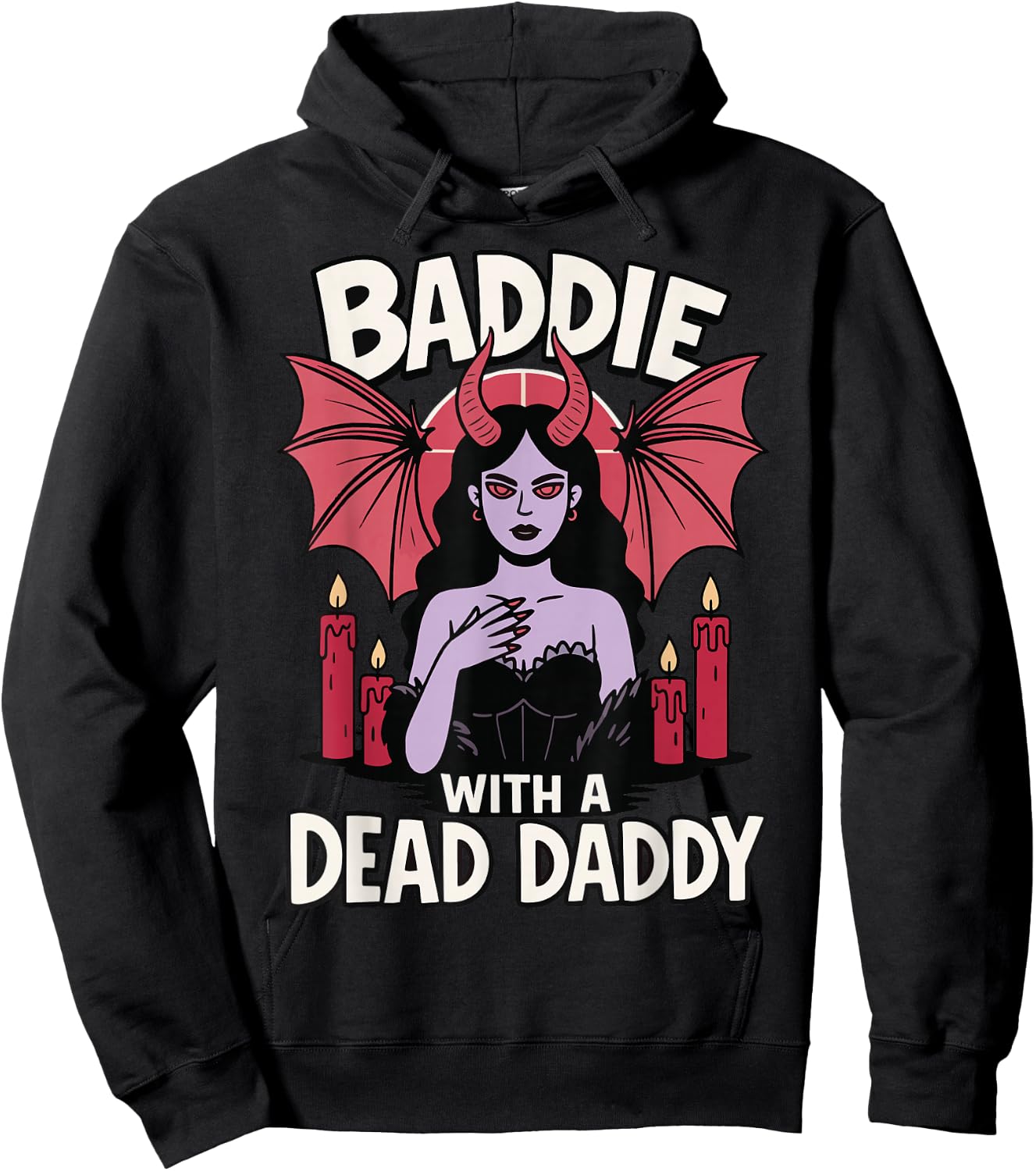 Baddie With A Dead Daddy Hoodie - Hoodie | Black