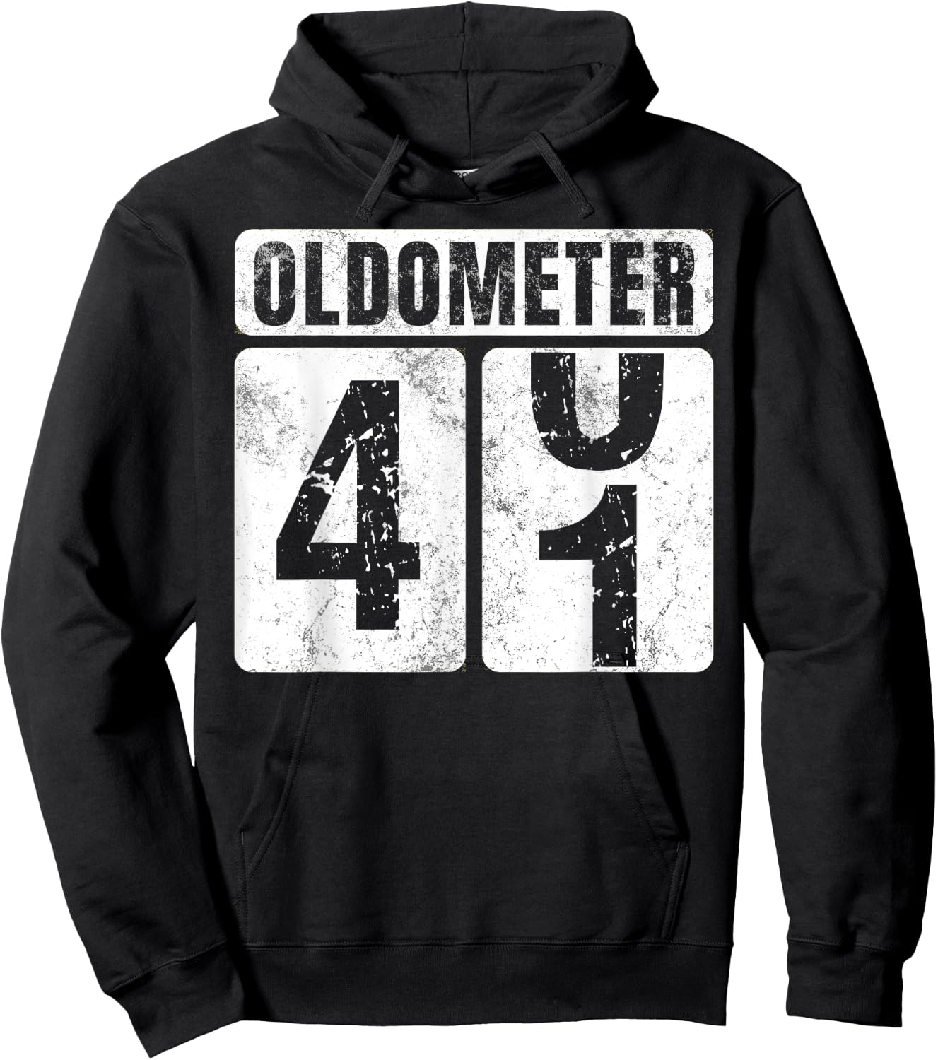 Oldometer 41 Shirt Vintage Funny 41st Birthday Gift Hoodie - Hoodie | Black