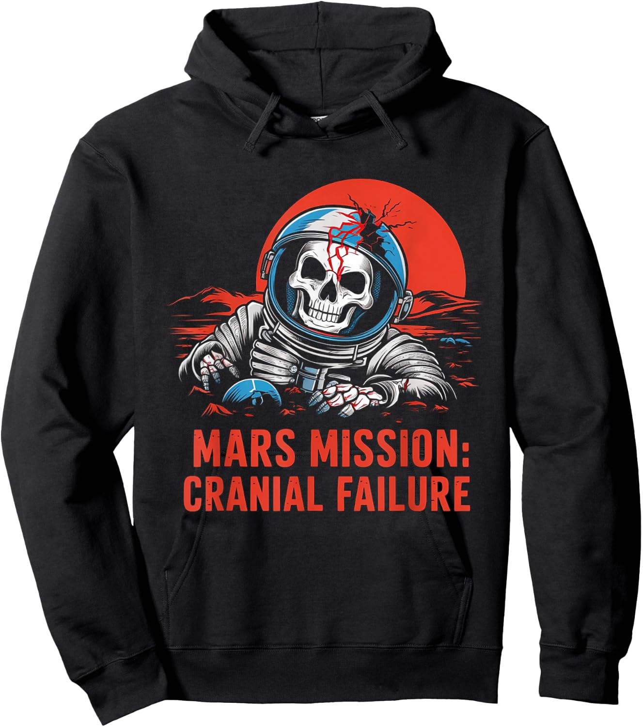 Mars Mission Carnial Failure Skeleton Astronaut Skull Hoodie - Hoodie | Black