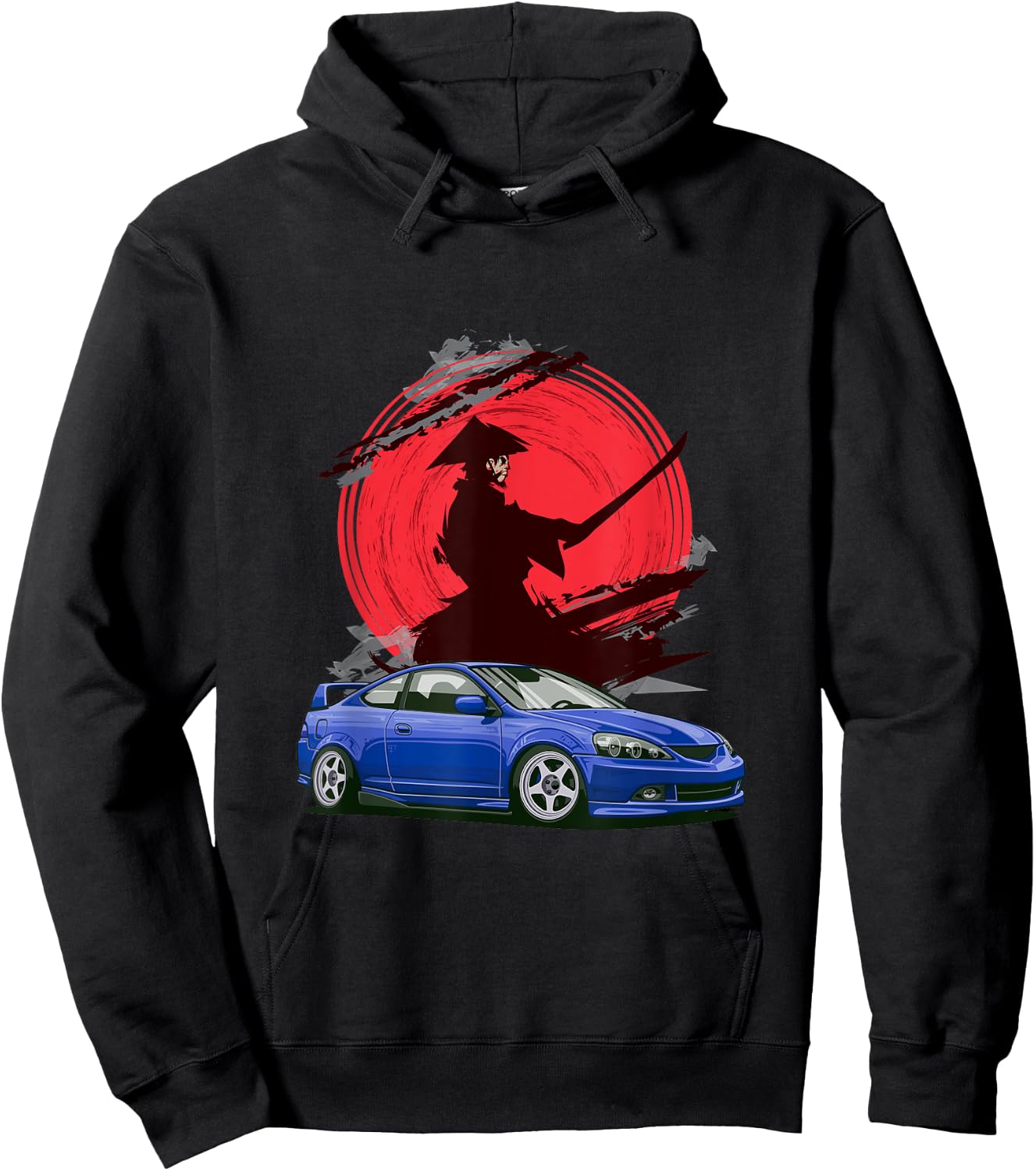 JDM RSX Auto Tuning Japan Samurai Sun Drift Hoodie - Hoodie | Black