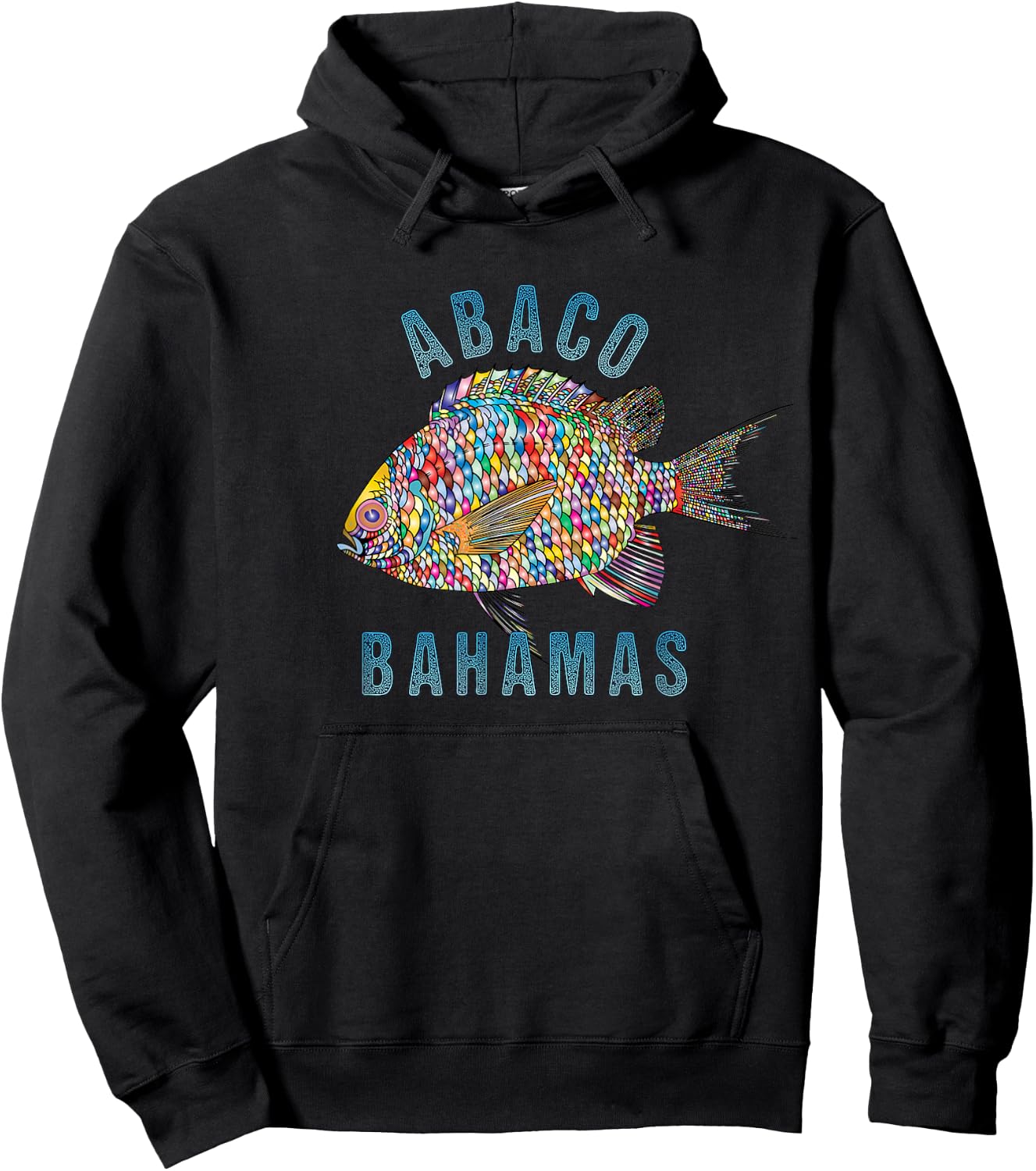 Abaco Bahamas Beach Design / Souvenir Illustration Hoodie - Hoodie | Black