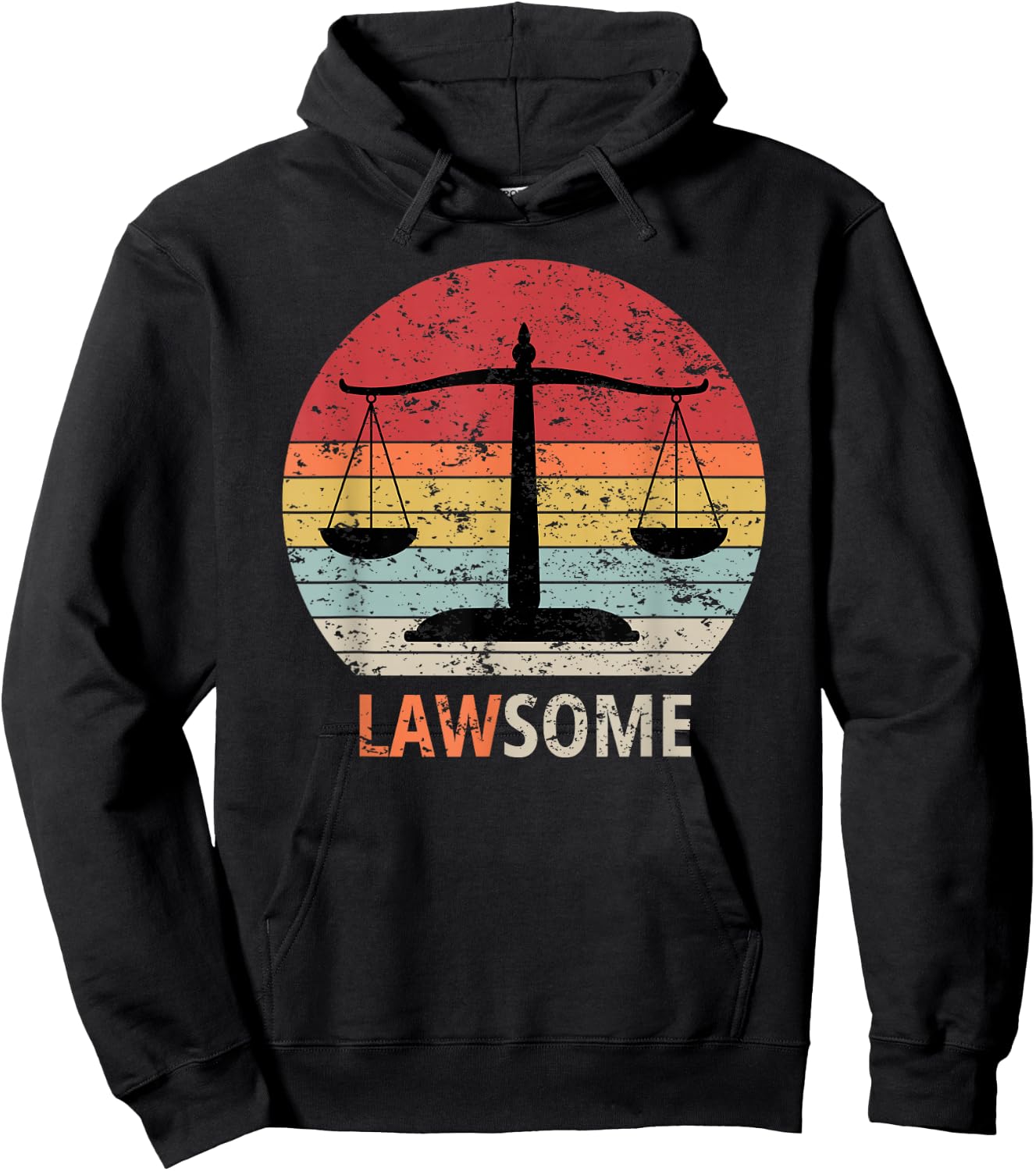 Lawsome Lawyer Paralegal Attorney Pun Vintage Hoodie - Hoodie | Black