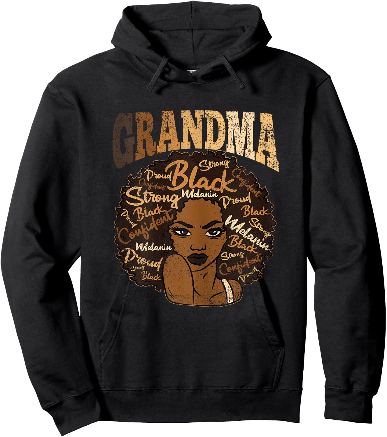 Grandma Afro Woman Black History BLM Melanin Grandmother Hoodie - Hoodie | Black
