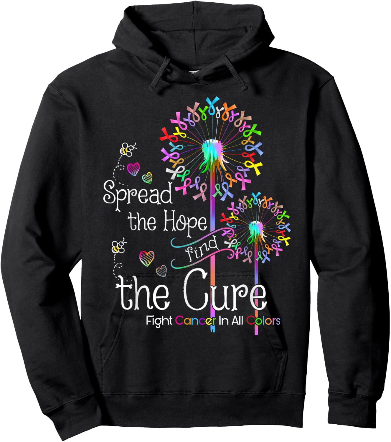 The Hope Find The Cure Fight Black X-Small Classic Fit Hoodie - Hoodie | Black