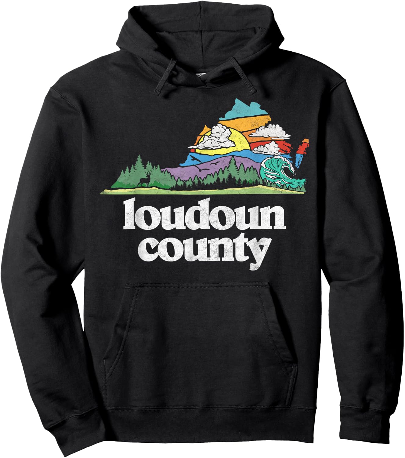 Loudoun County Virginia Outdoors & Nature Lover Retro Hoodie - Hoodie | Black