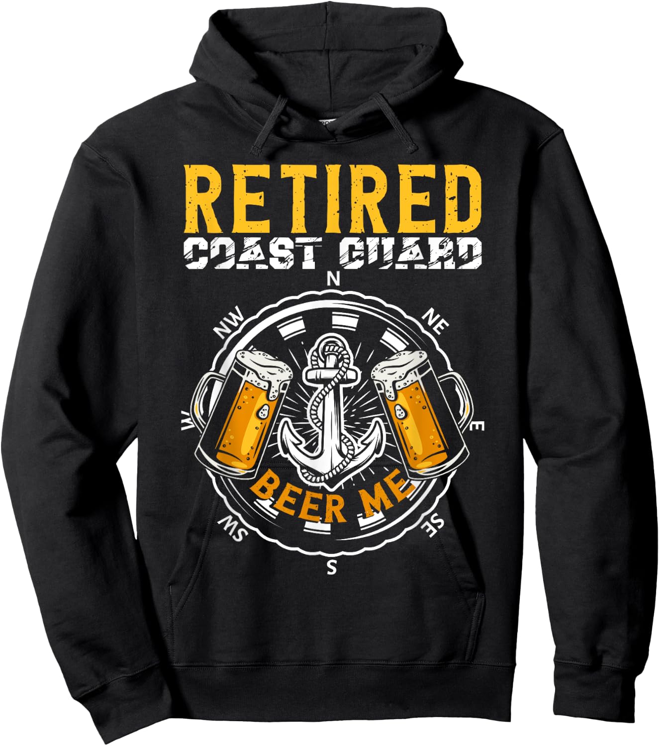 Retired Coast Guard Beer Me Forces Coast Guard Hoodie - Hoodie | Black