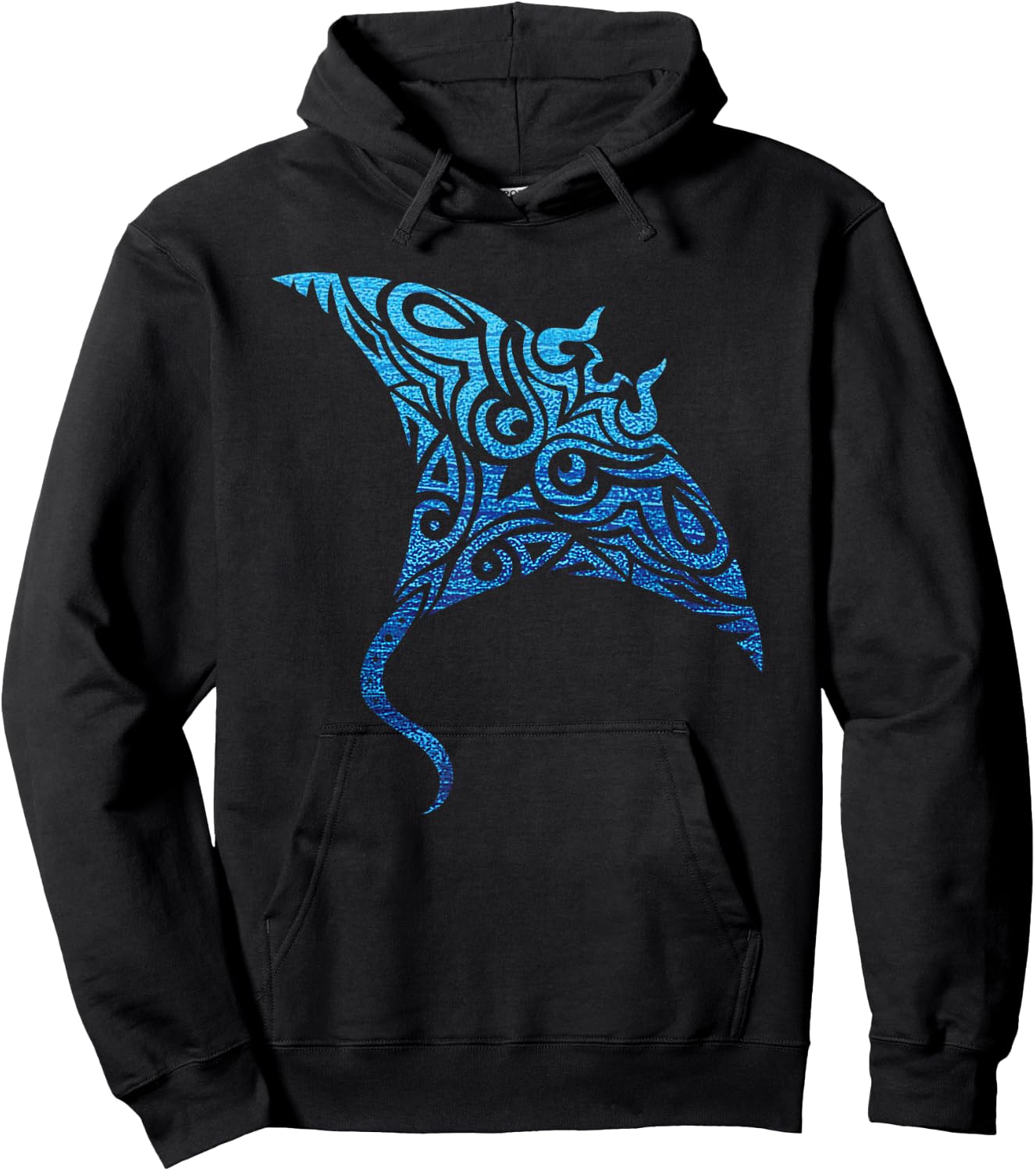 Hawaiian Manta Ray Tribal Polynesian Tattoo Pacific Stingray Hoodie - Hoodie | Black