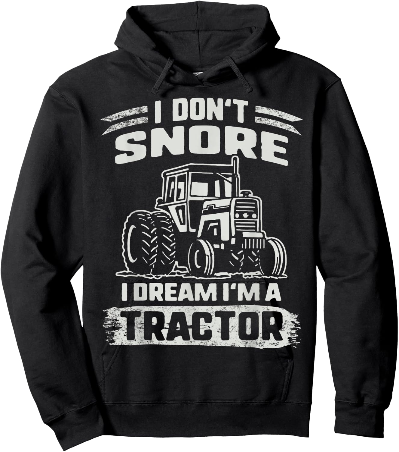 Snoring I Don't Snore I Dream I'm A Tractor sleeping Grandpa Hoodie - Hoodie | Black