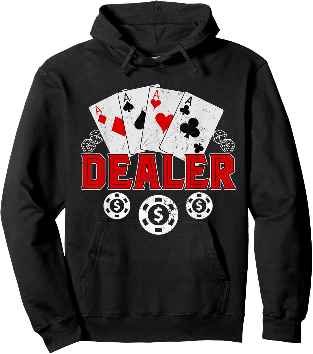 Casino Dealer Halloween Costume Shirt Poker Gambling Hoodie - Hoodie | Black