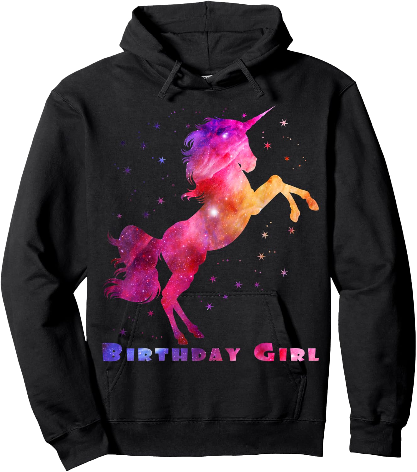 Space Unicorn Birthday Girl Galaxy Unicorn Cute Teens Kids Hoodie - Hoodie | Black
