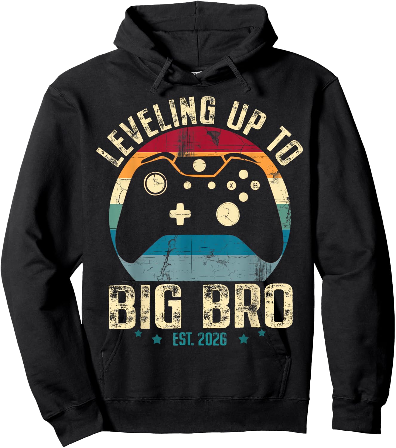 Leveling up to Big Brother 2026 Funny Gamer Boys Kids Men Hoodie - Hoodie | Black