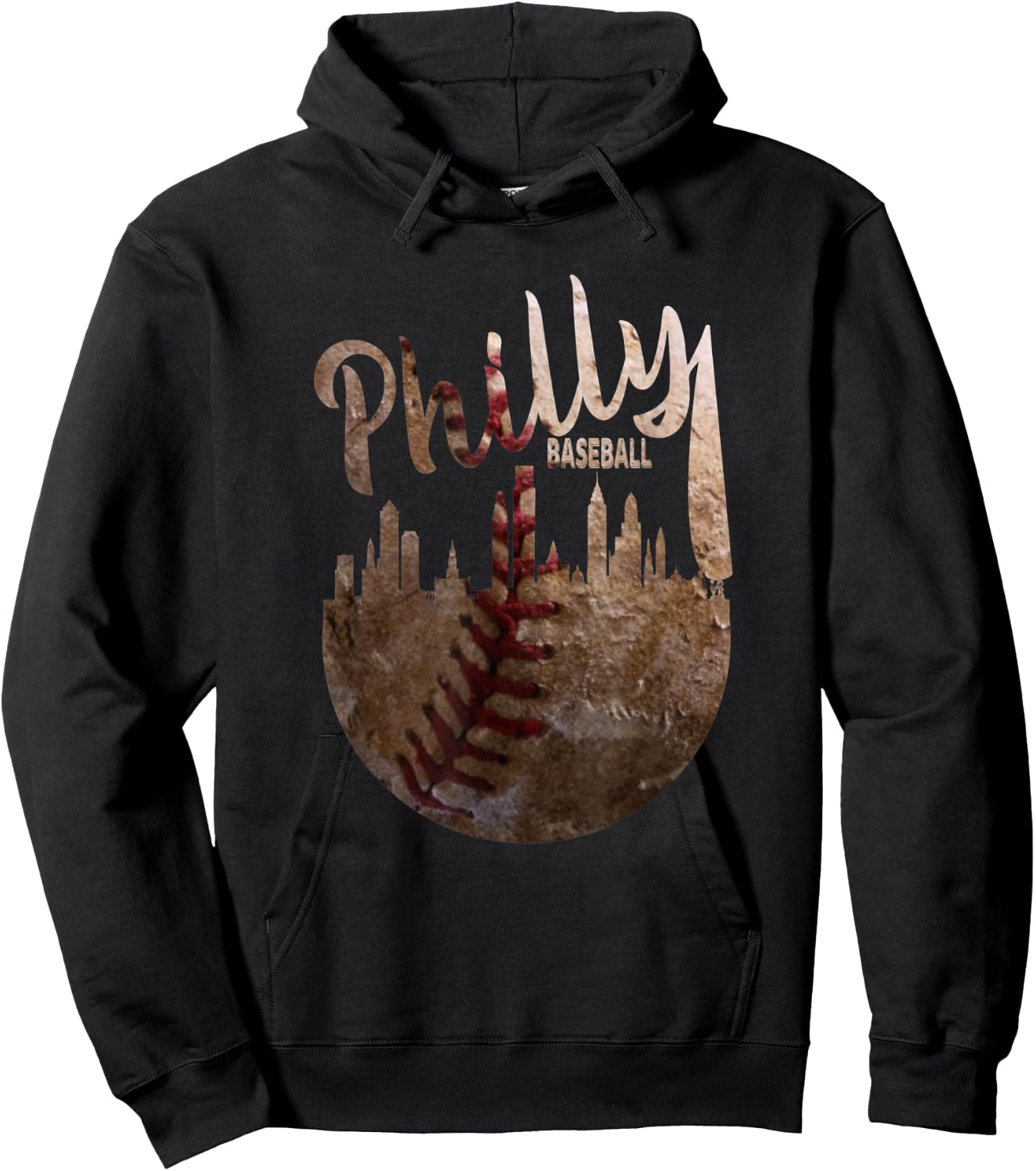 Retro Philadelphia Baseball Vintage distressed Men Women Hoodie - Hoodie | Black