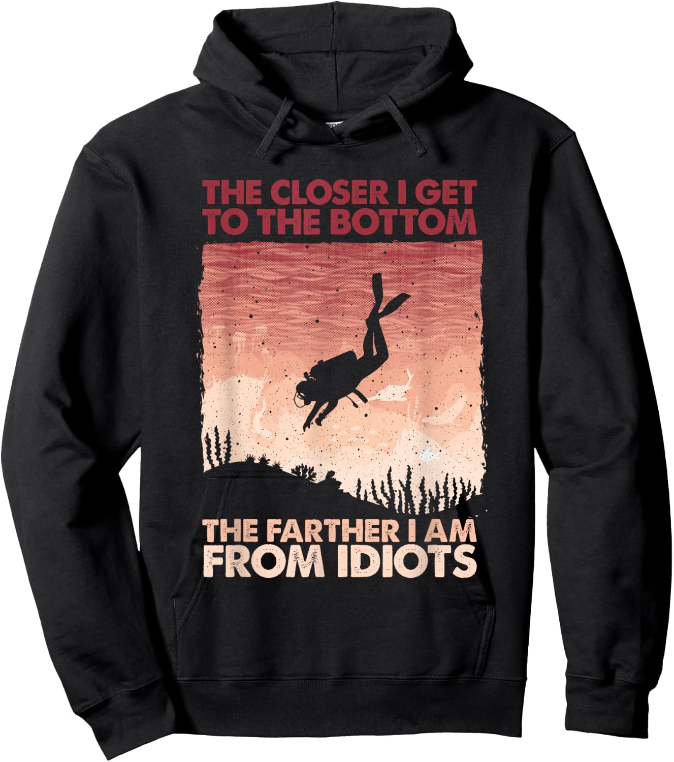 Funny Scuba Diving Women Underwater Sea Scuba Diver Hoodie - Hoodie | Black