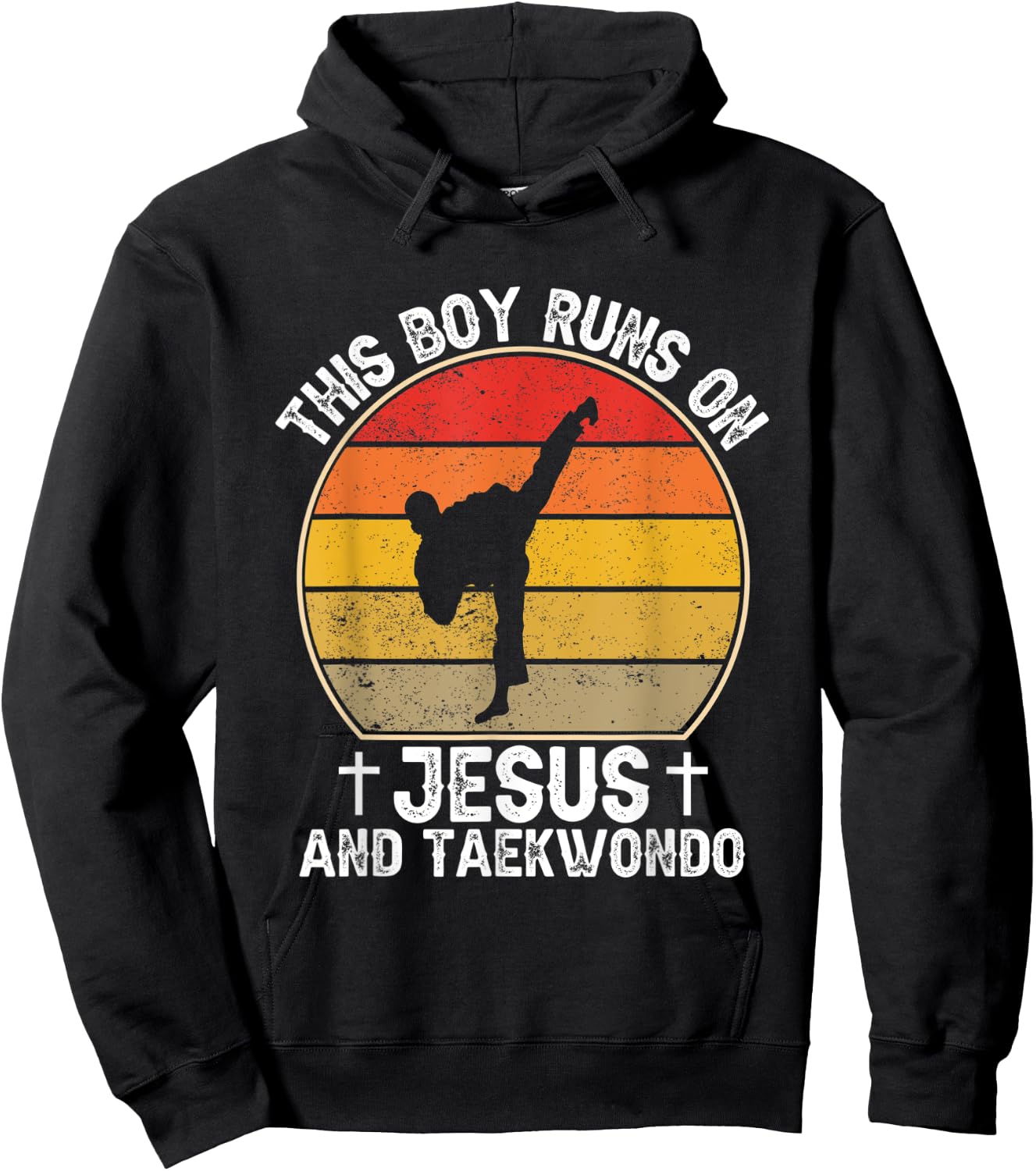 This Boy Runs On Jesus And Taekwondo - Christian Taekwondo Hoodie - Hoodie | Black