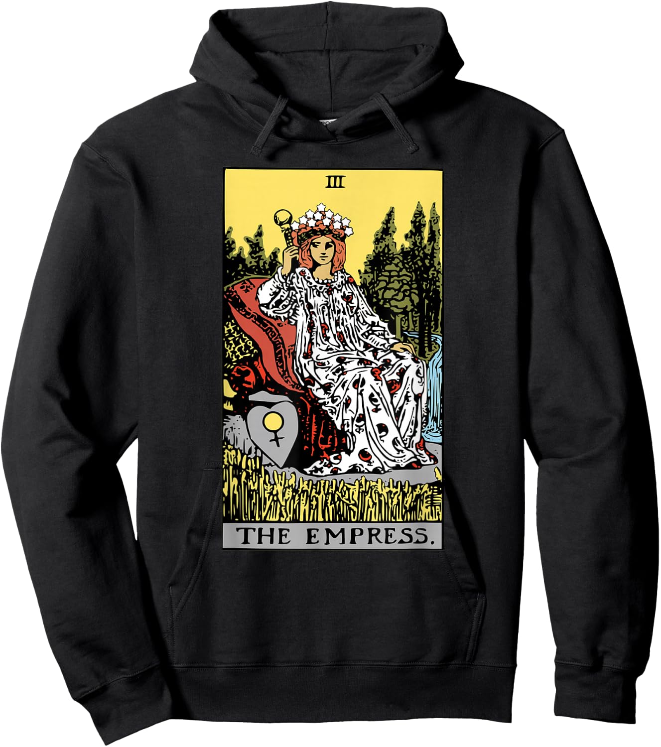 The Empress Tarot Card Rider Waite Hoodie - Hoodie | Black