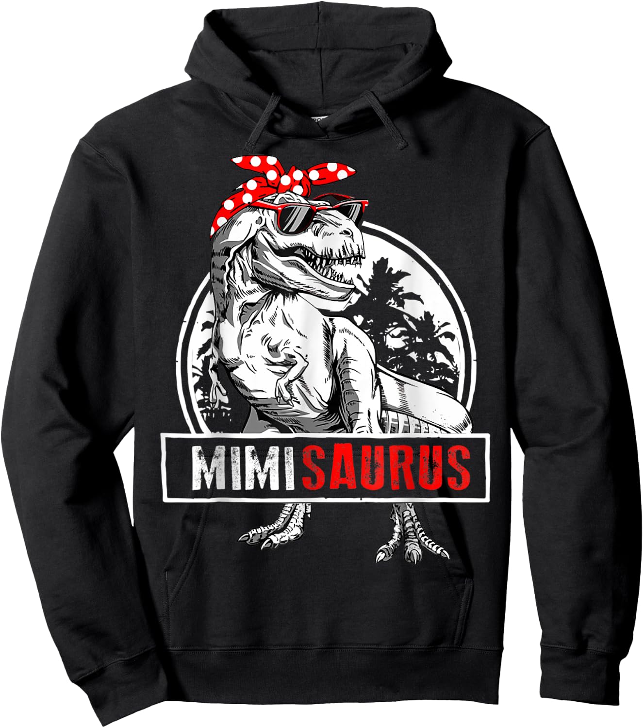 Mimisaurus T Rex Dinosaur Mimi Saurus Mother's Day Hoodie - Hoodie | Black