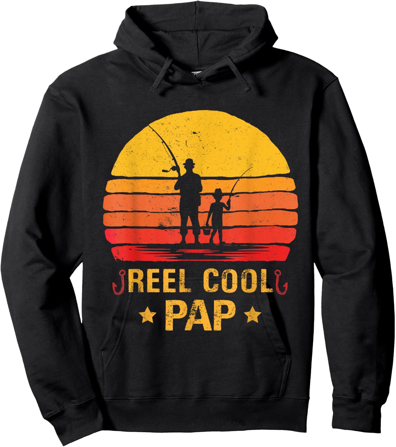Reel Cool Pap Fishing Fathers Day Hoodie - Hoodie | Black