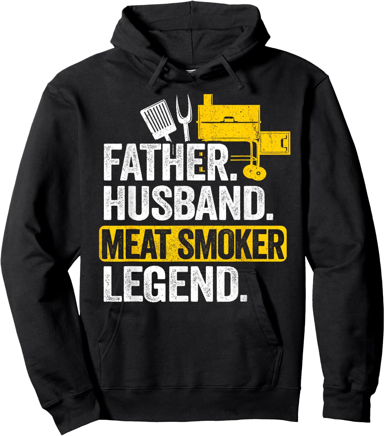 Father Husband Meat Smoker Legend Grilling Dad Meat Smoking Hoodie - Hoodie | Black