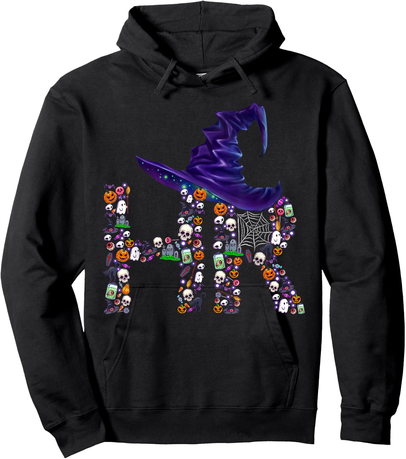 Funny HR Witch Human Resources Pumpkin Halloween Costume Hoodie - Hoodie | Black