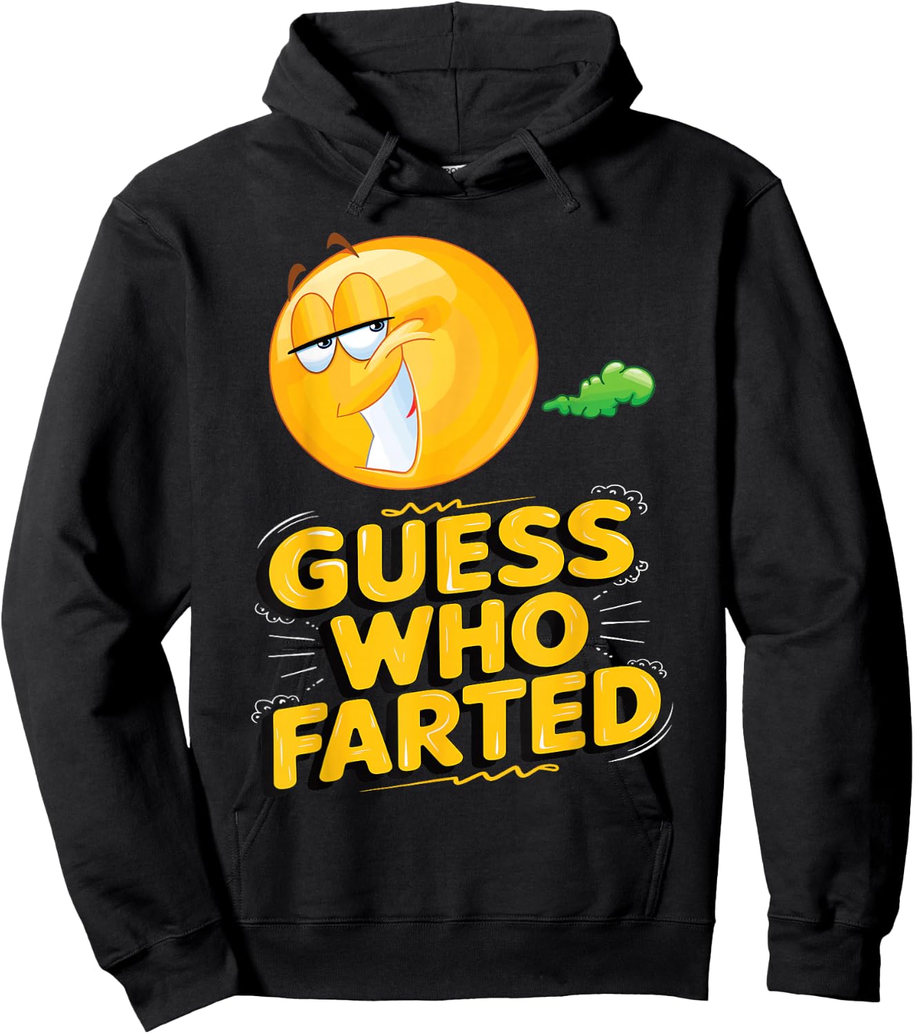 Embarrassing Emoticon Poop Gag Fart Machine Guess Who Farted Hoodie - Hoodie | Black