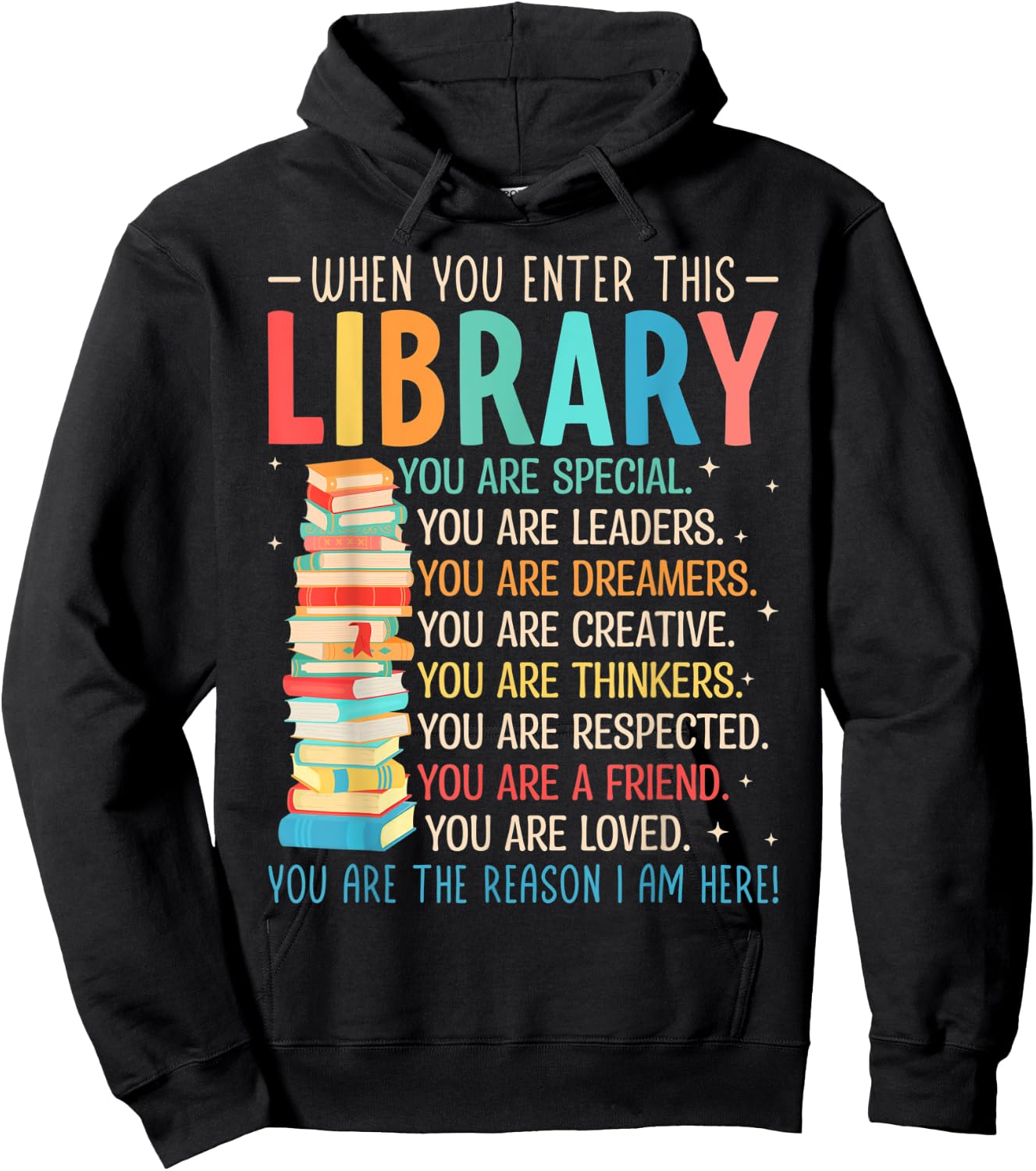When You Enter This Library - Librarian Bookworm Book Reader Hoodie - Hoodie | Black