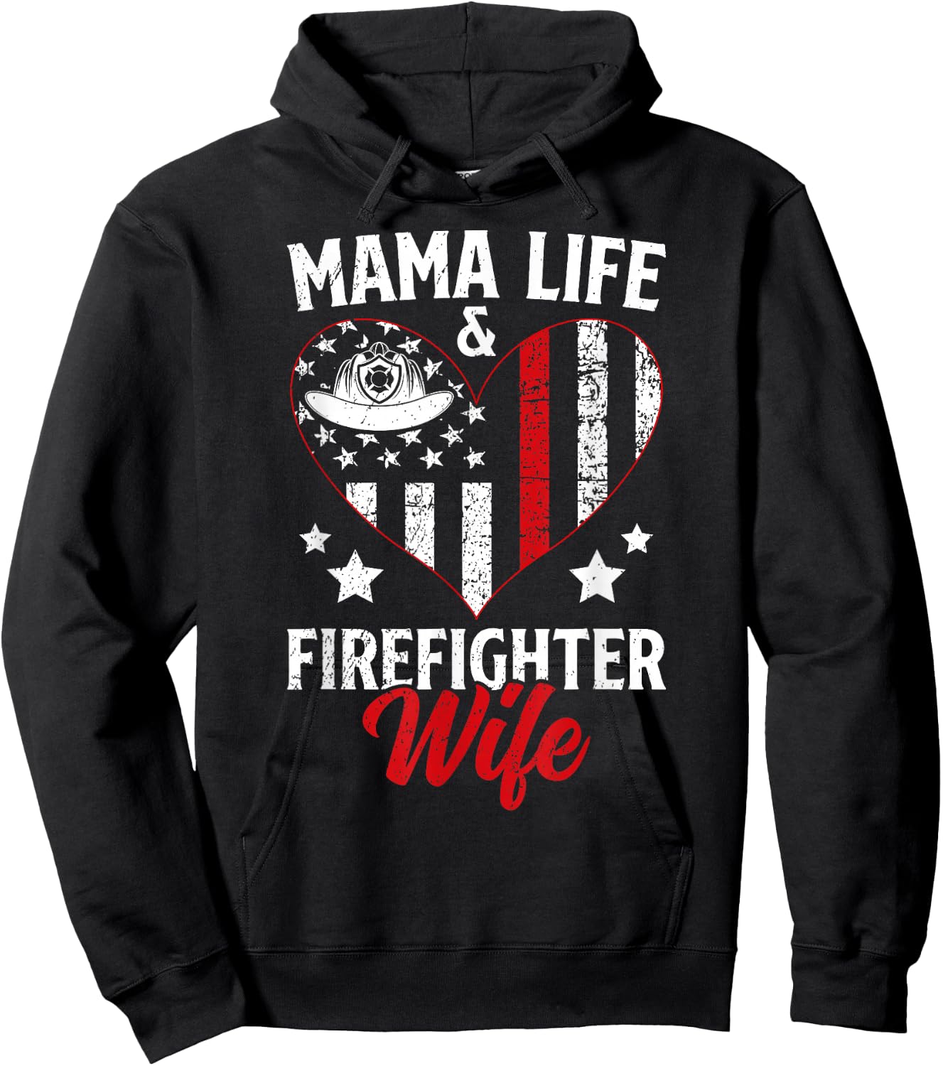 Mama Life Firefighter Wife Fire Wife of A Fireman Wife Hoodie - Hoodie | Black