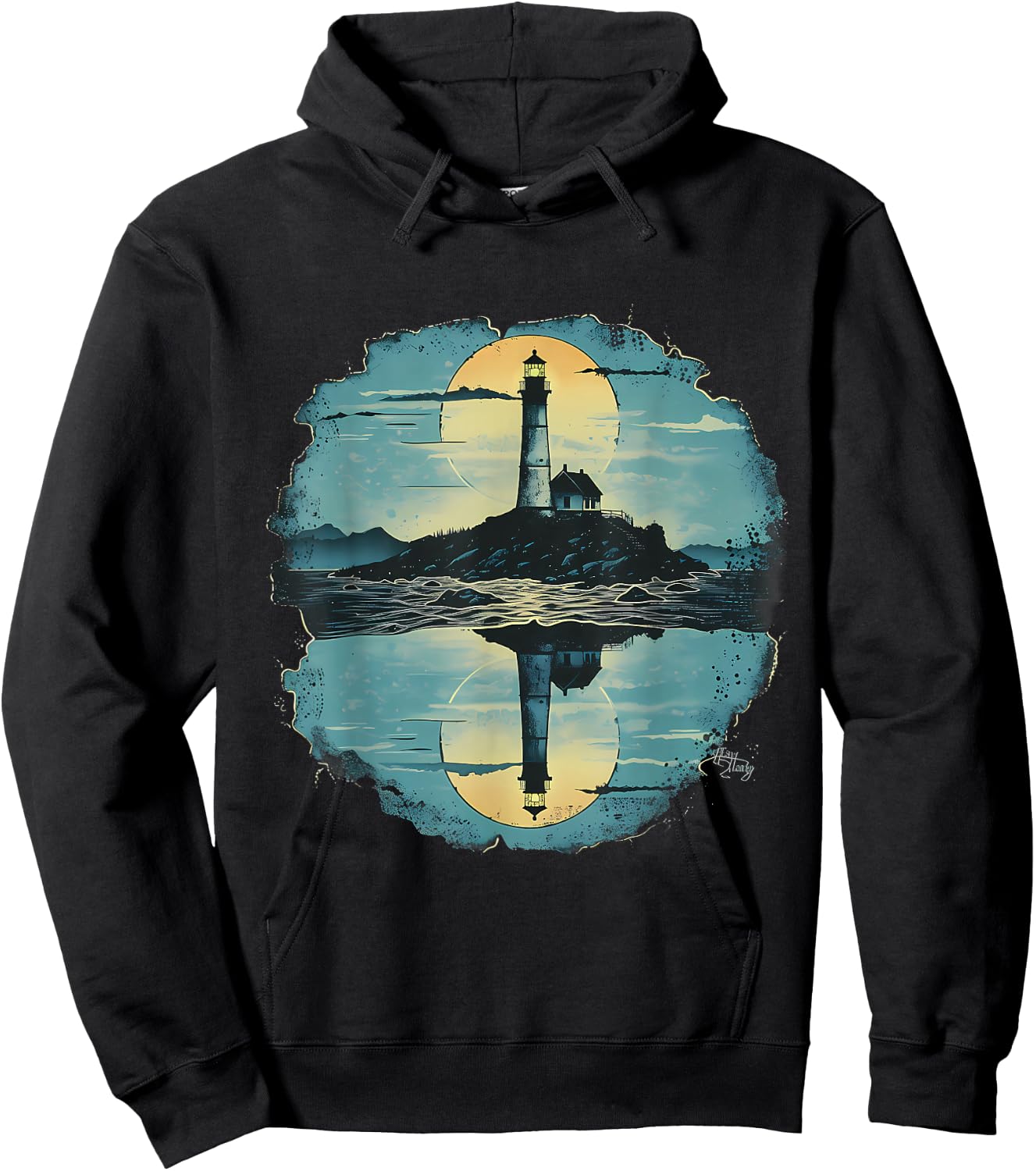 Light House Seaside House Sailing Sea Beach Lighthouse Hoodie - Hoodie | Black