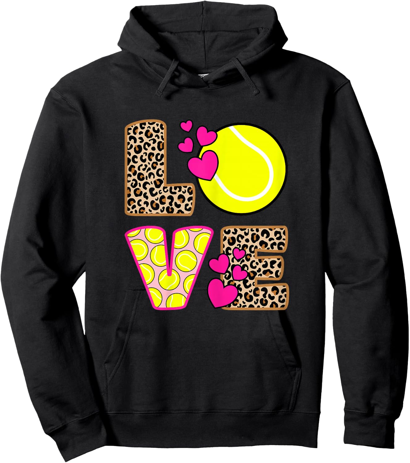 Love Tennis Player Women Girls Hoodie - Hoodie | Black