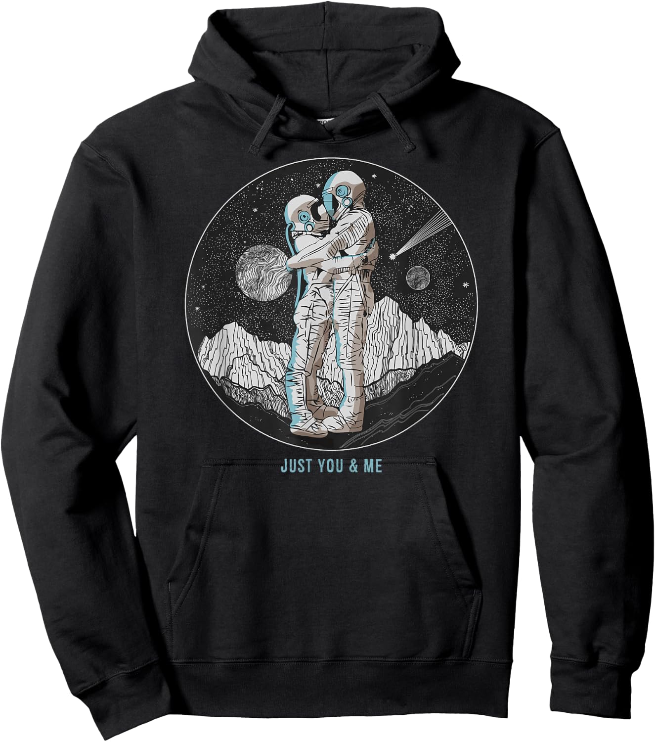 A few astronauts in love in space Hoodie - Hoodie | Black